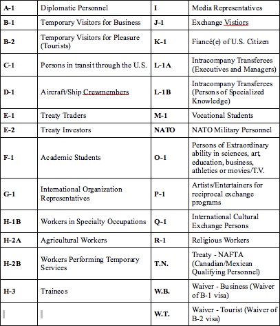 Visa Descriptions